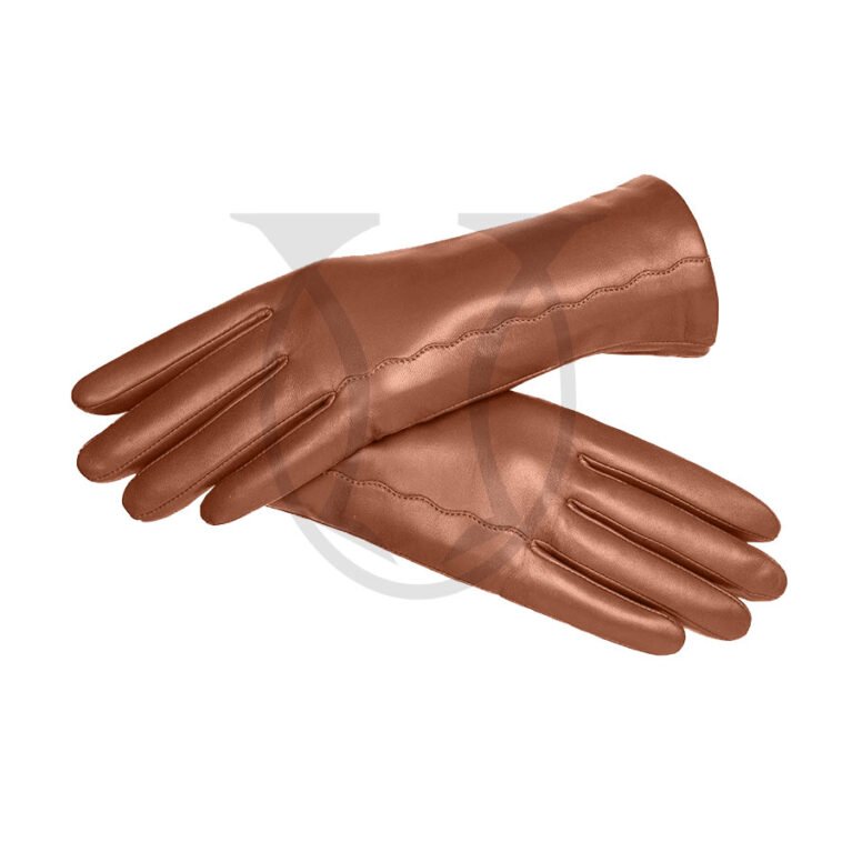 GUN01612060 Guante dama md olas cuero ovino natural