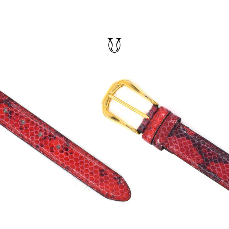 Correa Fina 3.5 / Md Escamas / Rojo c/ Negro