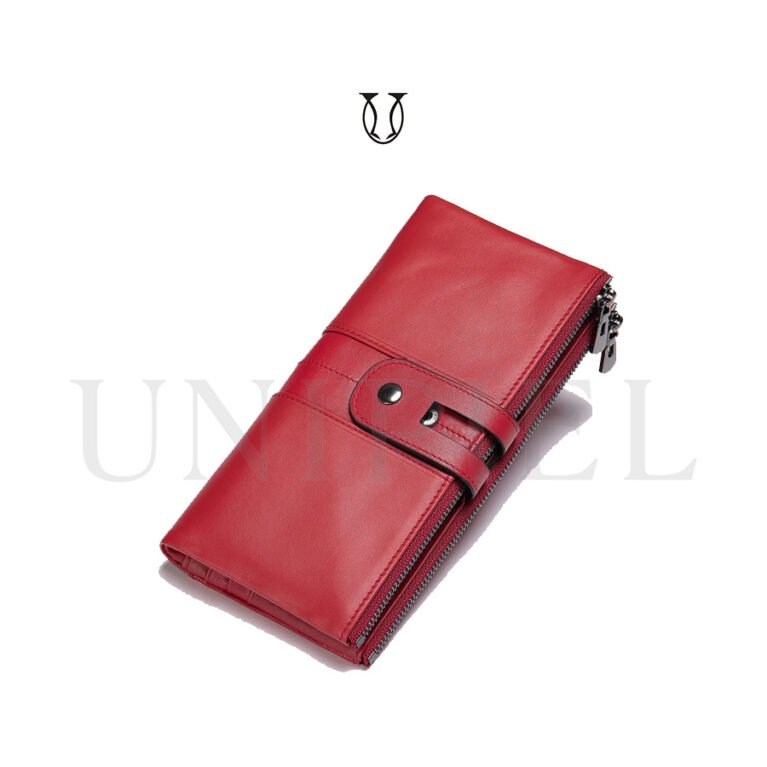 BID05222012 Billetera de cuero vacuno Rojo