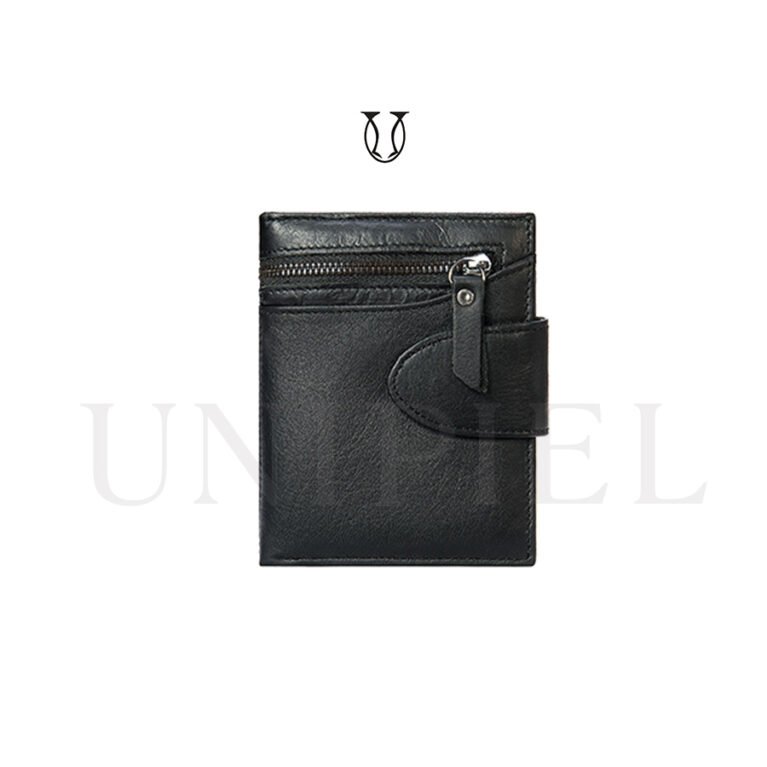 BIC07922001 Billetera cuero de res con tarjetero Negro