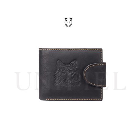 BIC12922001 Billetera cuero de res con tarjetero Negro