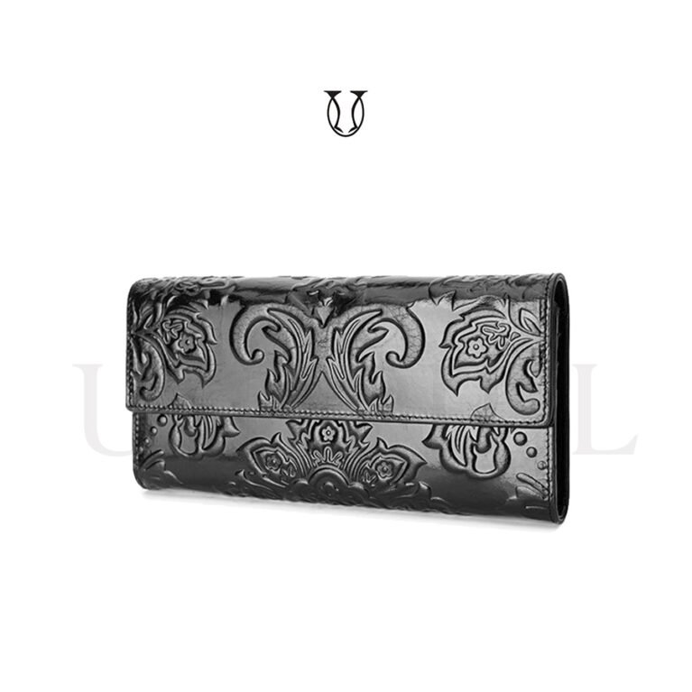 BID05823001 Billetera cuero de res con tarjetero Negro