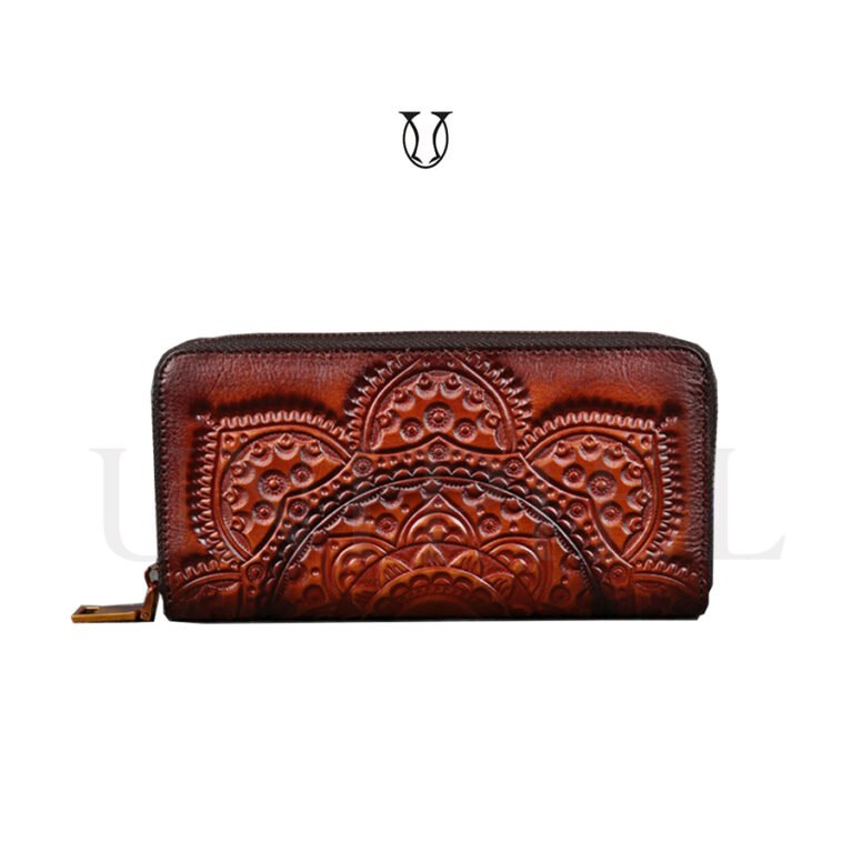 BID06722003 Billetera cuero de res con tarjetero marron