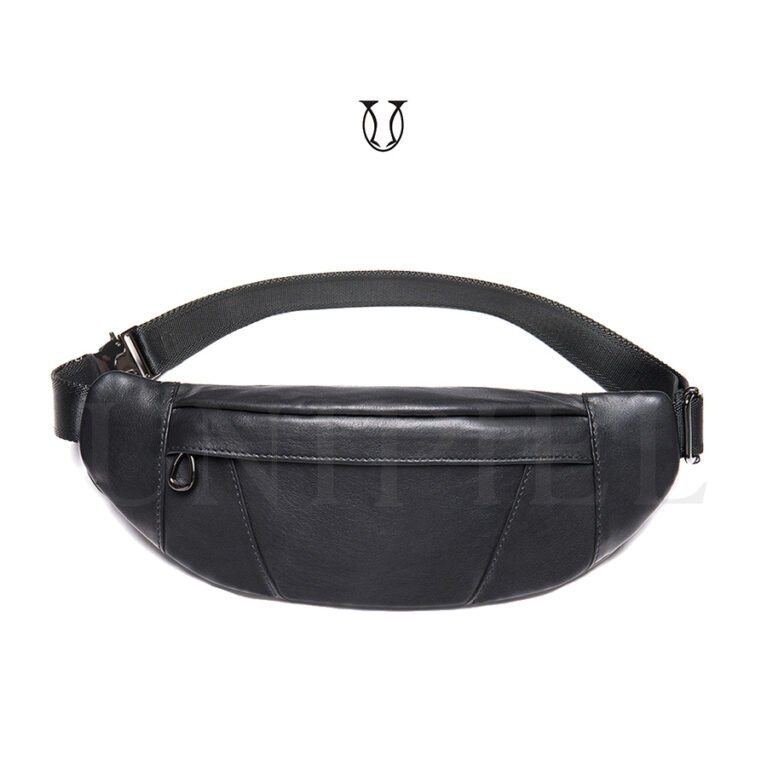 CNG02722001 Canguro riñonera de cuero vacuno Negro