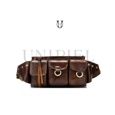 CNG01822003 Canguro riñonera de cuero vacuno Marron