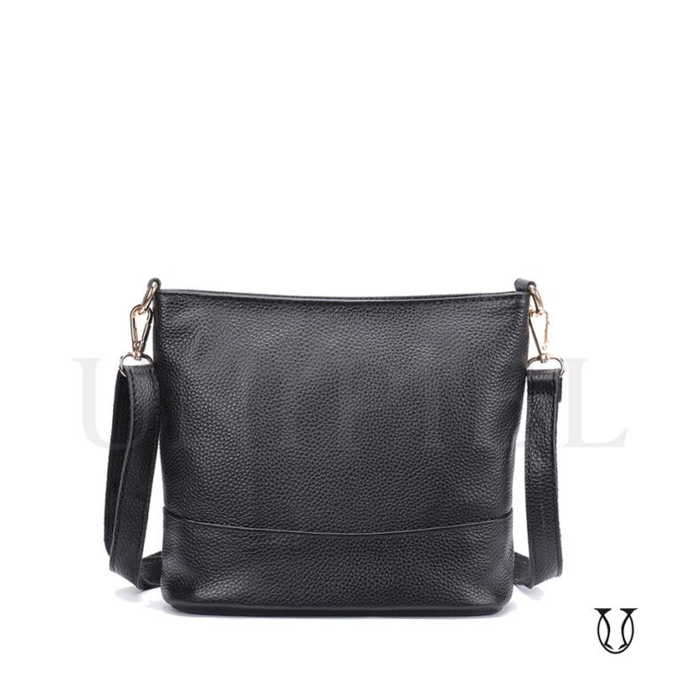 CRD10522001 Cartera morral de cuero vacuno Negro