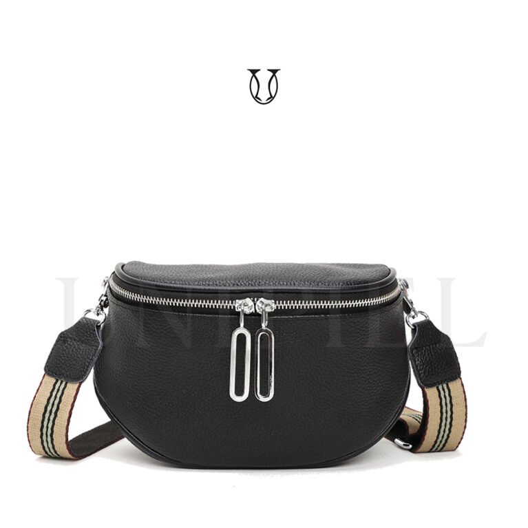 CRD18122001 Cartera de cuero vacuno Negro