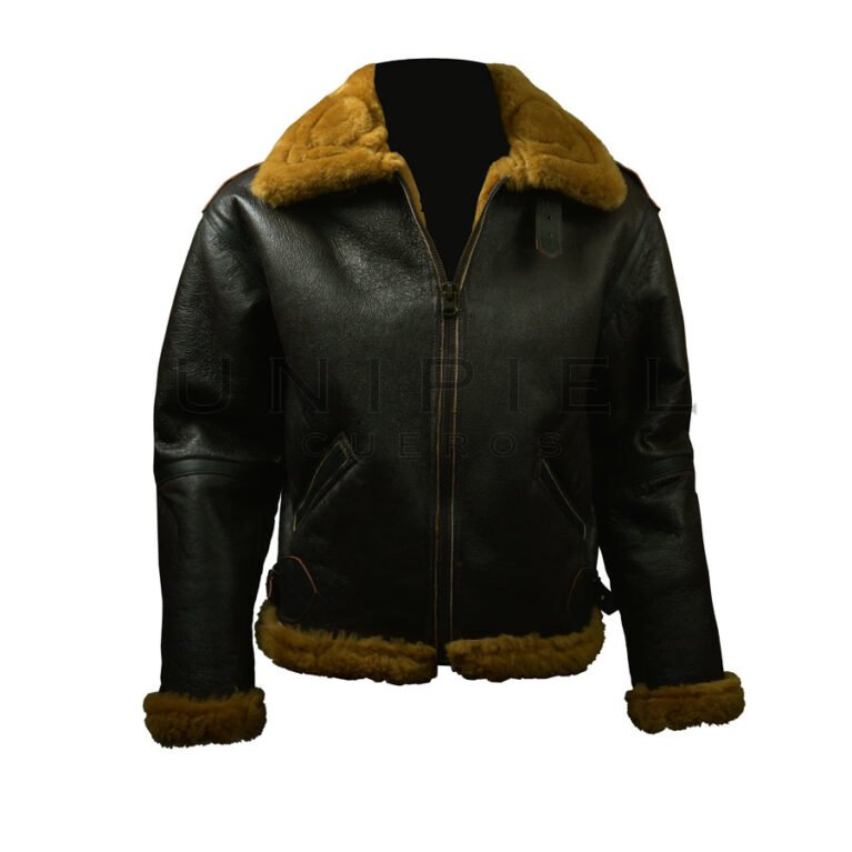 Casaca md Aviador de cuero y forro Lana de Oveja CSC029-1