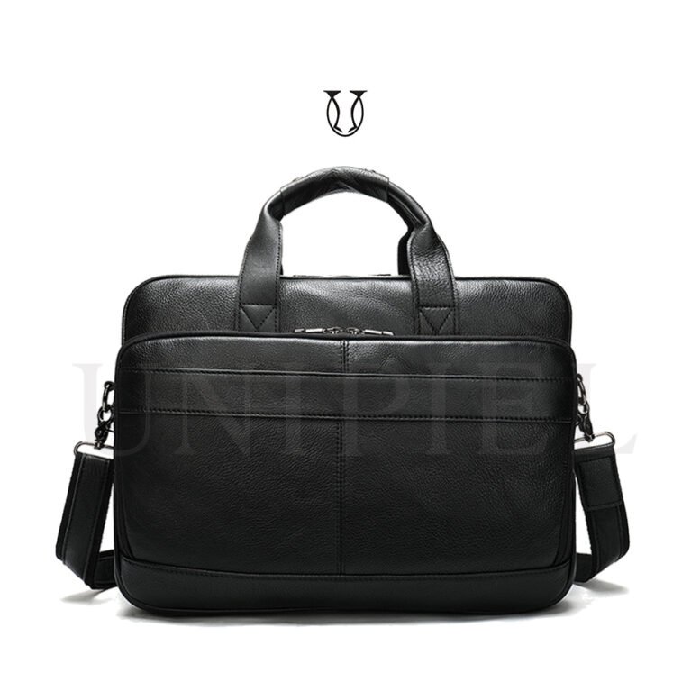 MNU05922001 Maletín de cuero res Negro