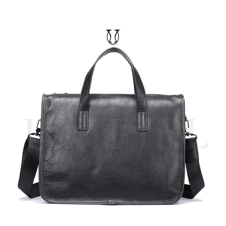 CRD14122001 Maletín de cuero res Negro