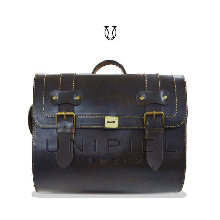 MLT052-2 Maleta de cuero para Moto con bolsillo en lados