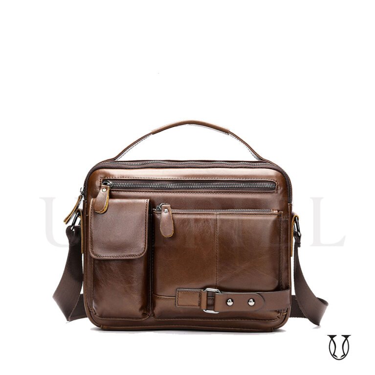 MRU16222003 Maletín morral de cuero res Marron