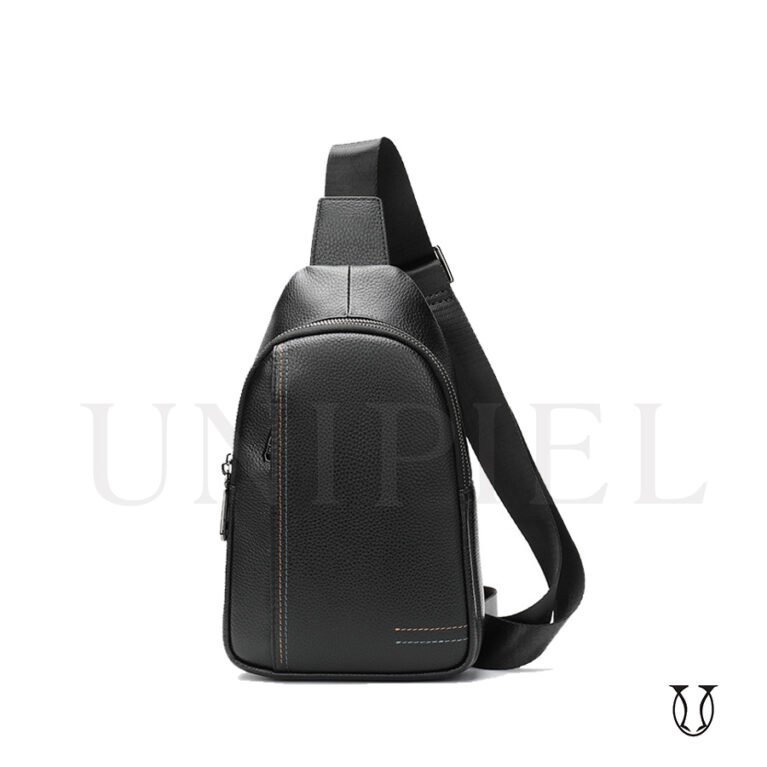 MHD13122001 Mochila Canguro de cuero vacuno Negro