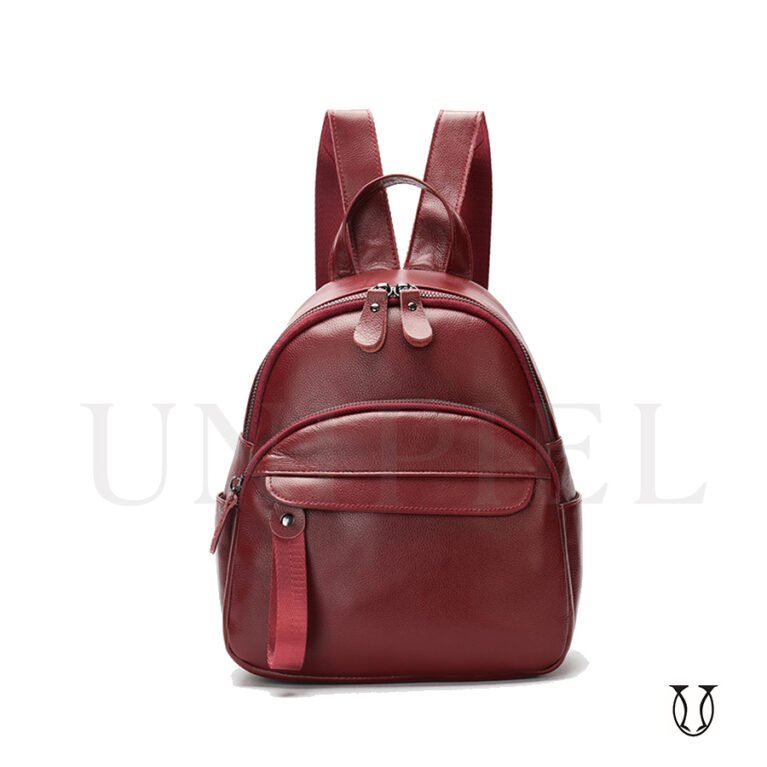 MHU10222010 Mochila de cuero vacuno Guinda