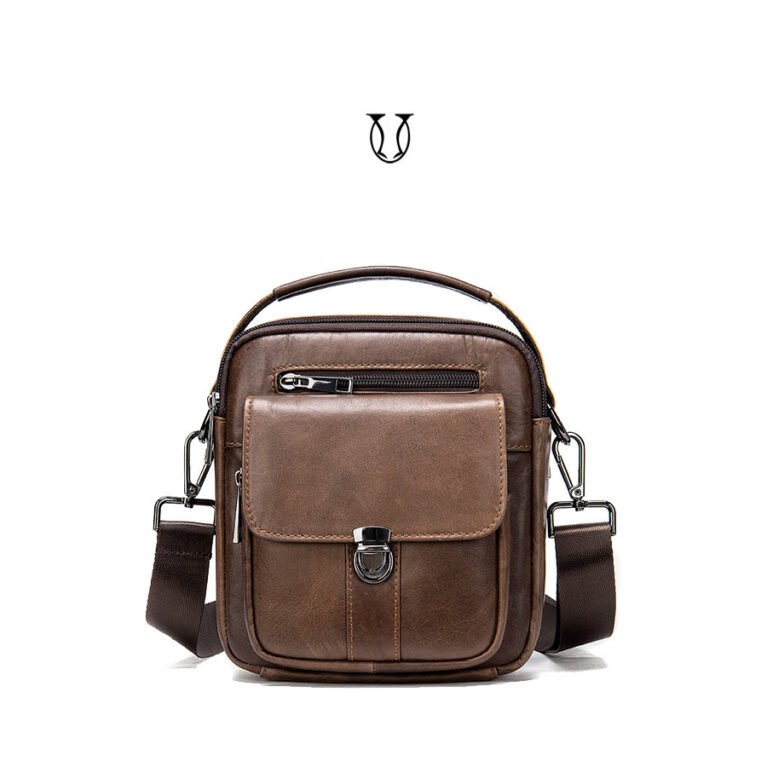 MRU04622003 Morral de cuero vacuno marron