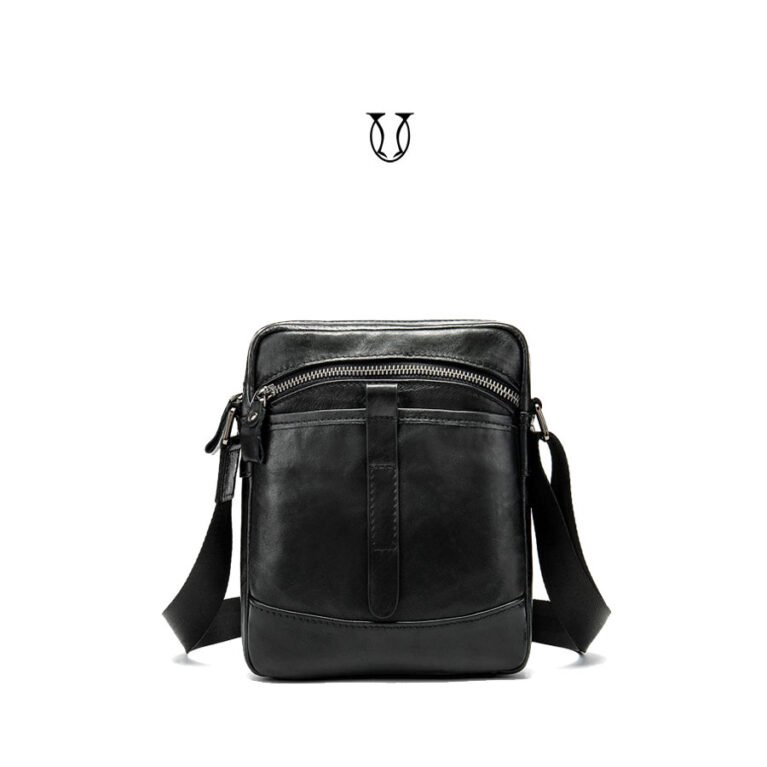 MRU06222001 Morral de cuero vacuno Negro