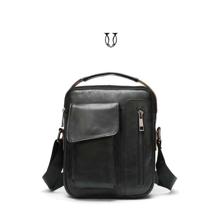 MRU04922001 Morral de cuero vacuno Negro