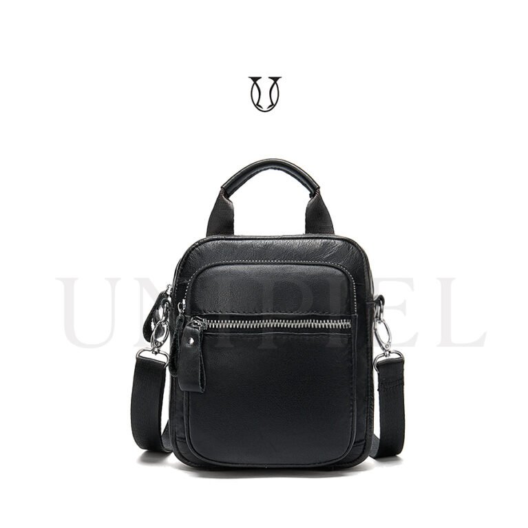 MRU00522001 Morral de cuero vacuno Negro