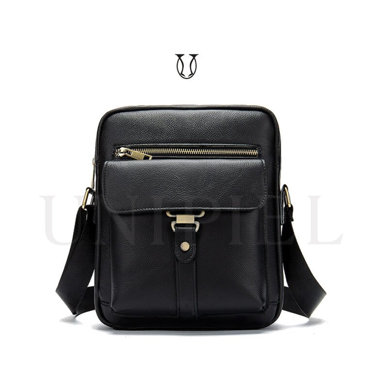 MRU0192001 Morral de cuero vacuno Negro