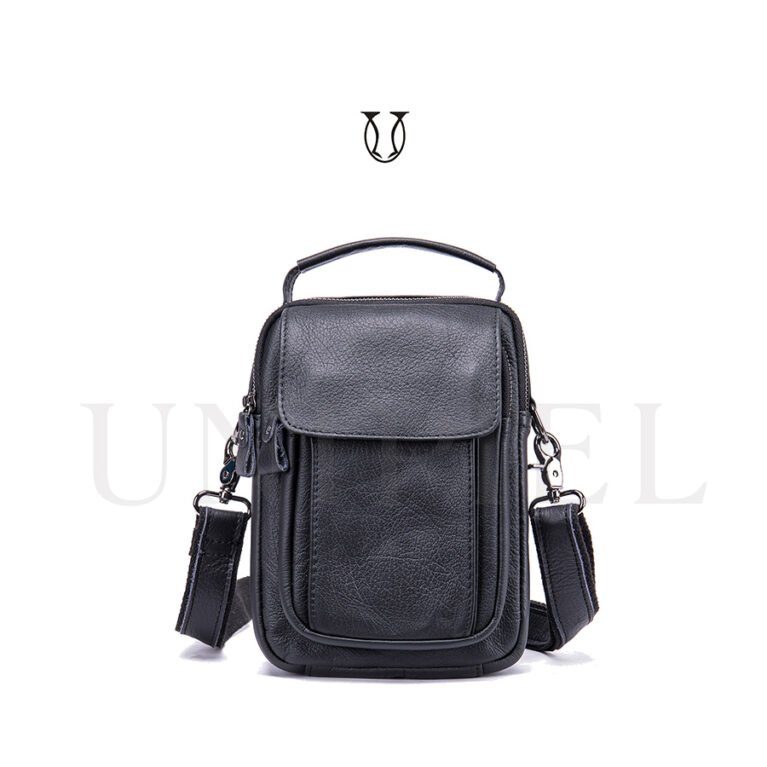 MRU06822001 Morral de cuero vacuno Negro