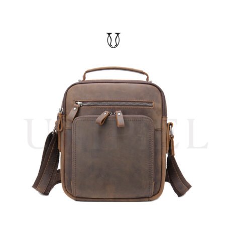 MRU11522002 Morral de cuero vacuno Marrón