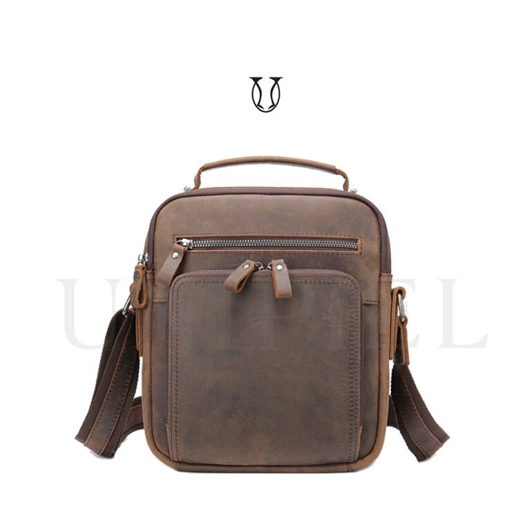MRU11522002 Morral de cuero vacuno Marrón