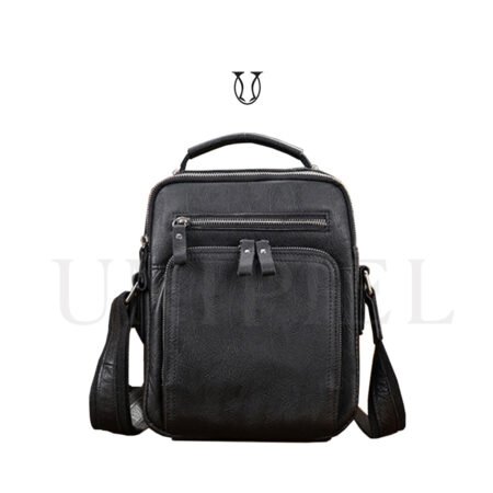 MRU11522001 Morral de cuero vacuno Negro