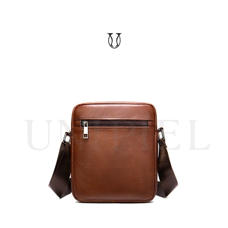 MRU12822060 Morral de cuero vacuno caramelo