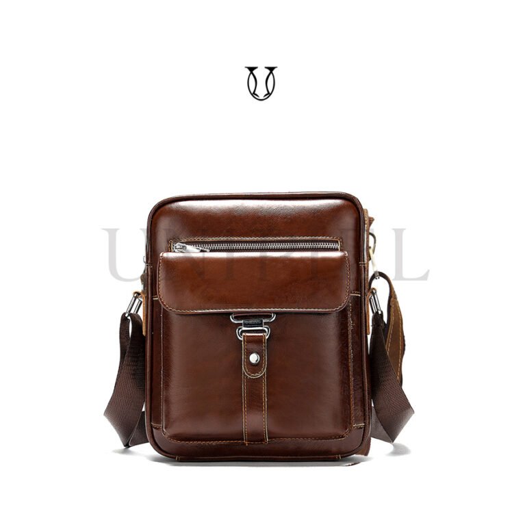 MRU01922013 Morral de cuero vacuno Marrón