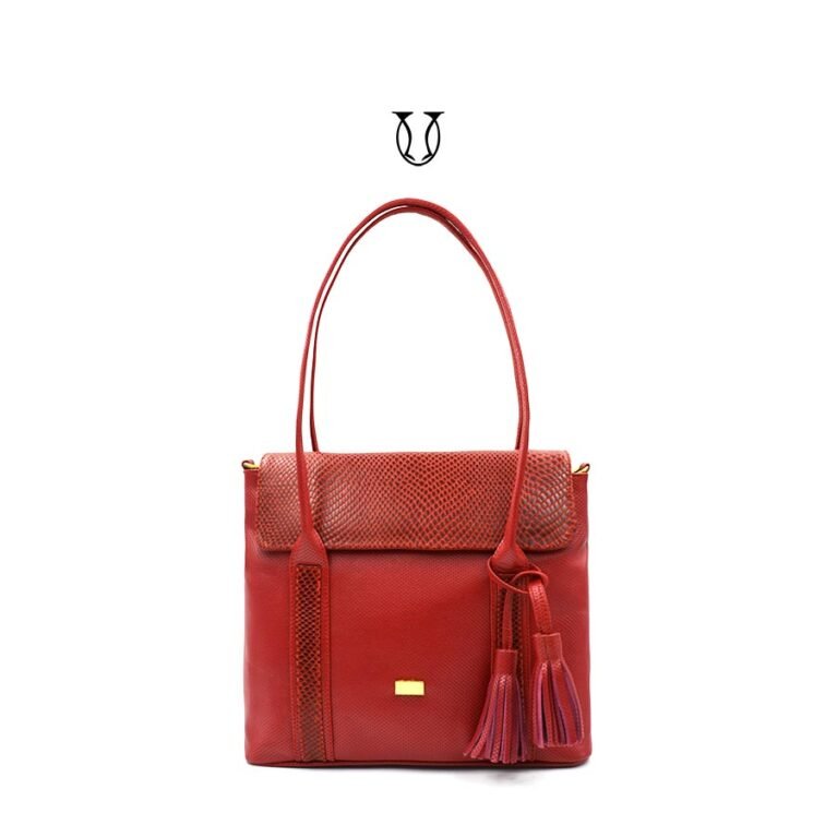 CAT-6-2 Cartera de cuero vacuno Rojo