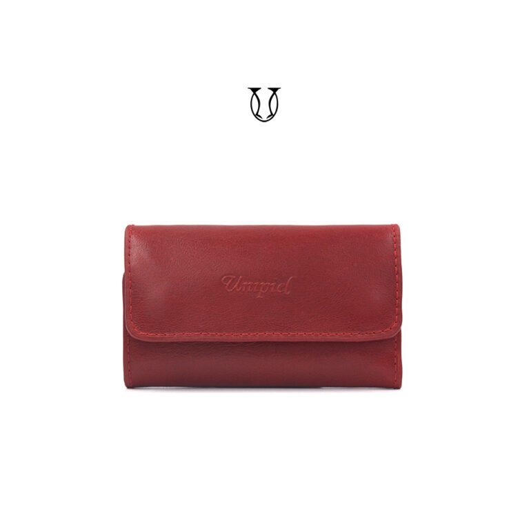 PTL00122012 Porta llave de cuero vacuno color rojo