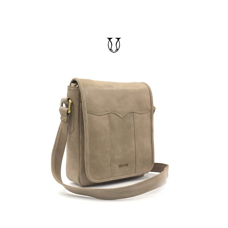 MRR-3-1-6 Morral de cuero vacuno Beige