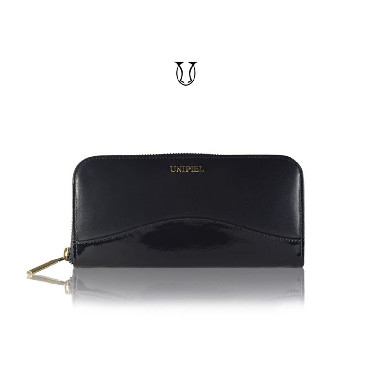 BID-6-2 Billetera de cuero vacuno Negro