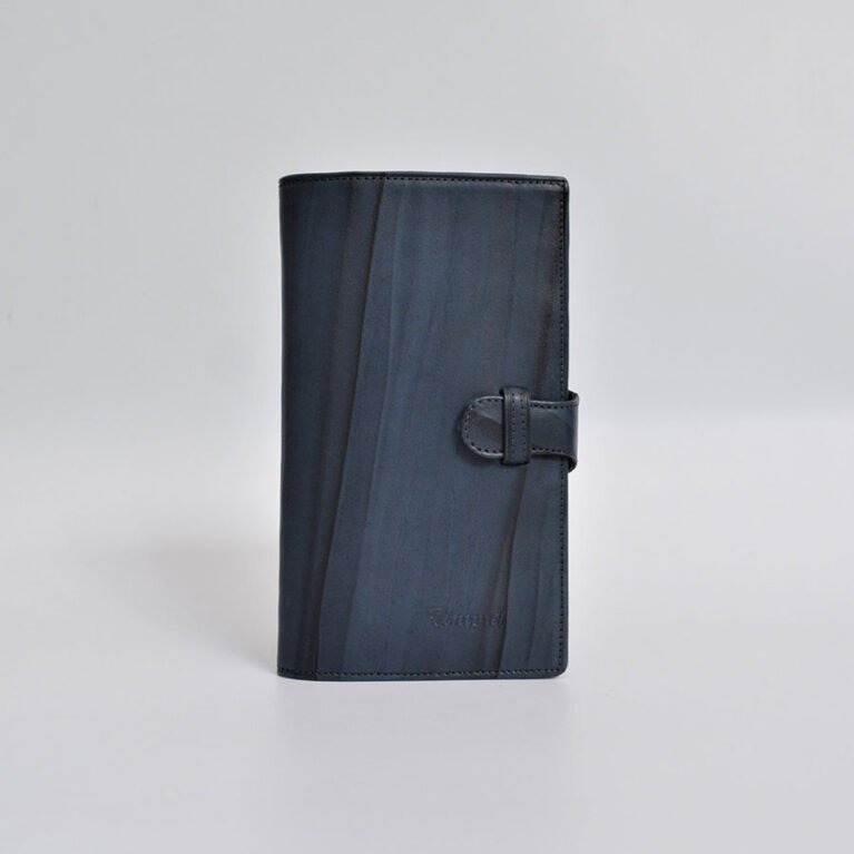 BIC05922034 Billetera de saco cuero guante res color azul