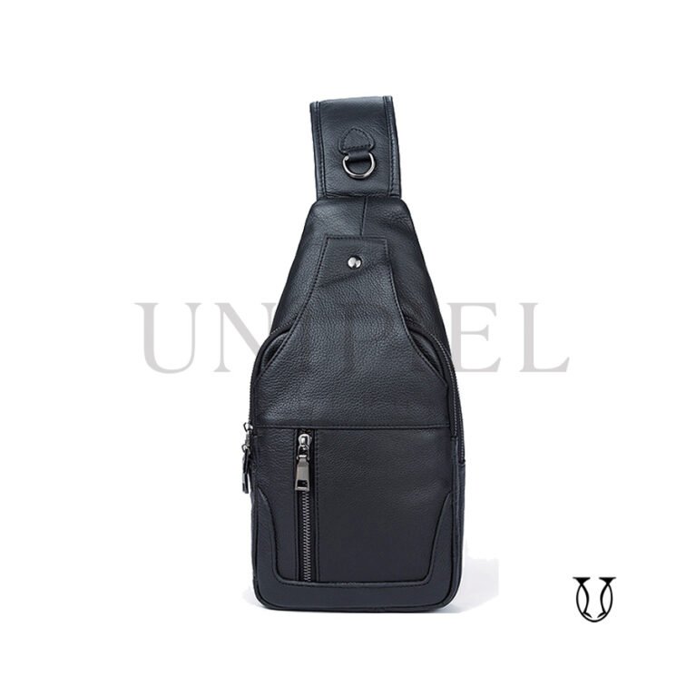 MHU02122001 Mochila Canguro de cuero vacuno color Negro