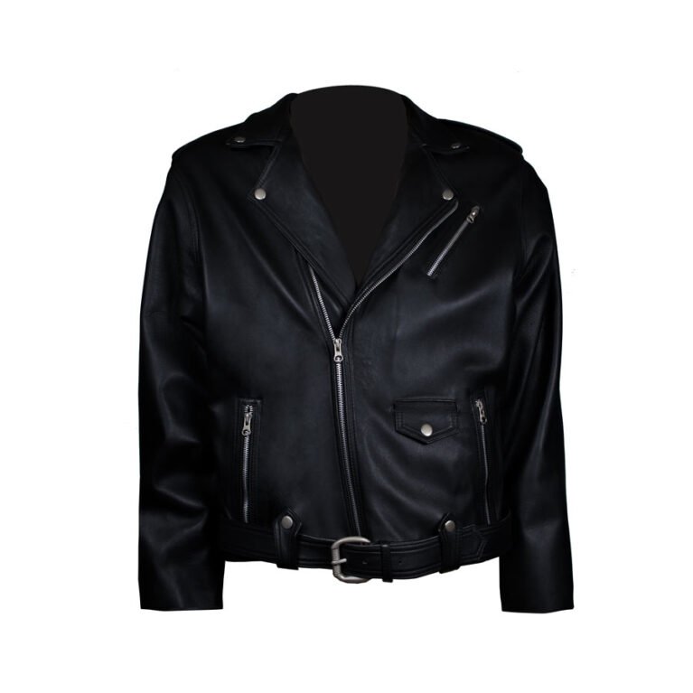 Casaca md motociclista cuero guante ovino CSC037/ Negro