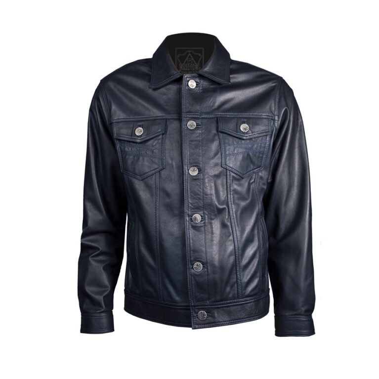 Casaca md Jean cuero guante vacuno CSC018/ Azul