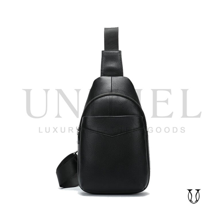 MHU04722001 Mochila canguro de cuero vacuno negro