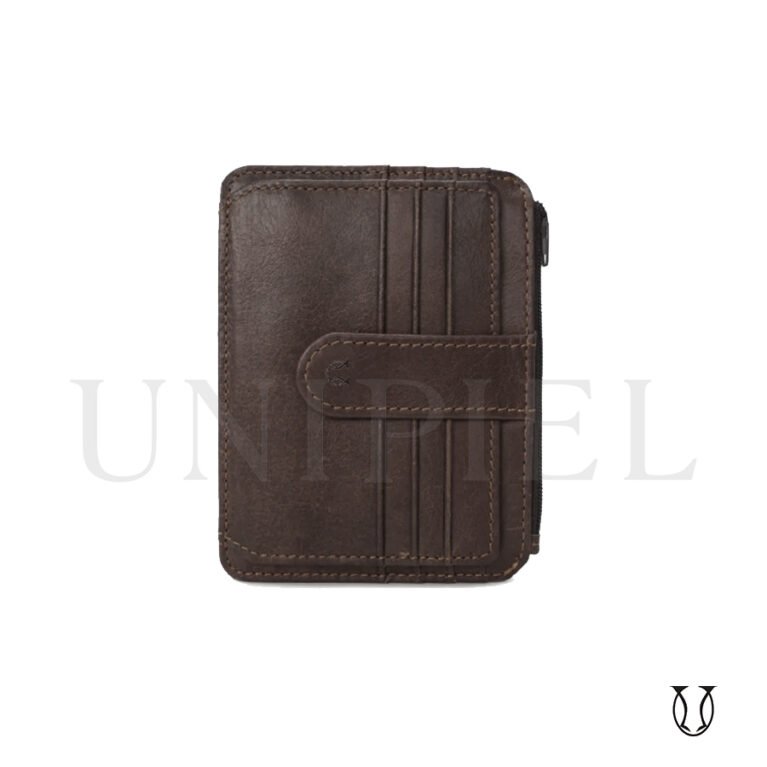 BIC17622002 Porta documentos tarjetero de cuero vacuno color moro