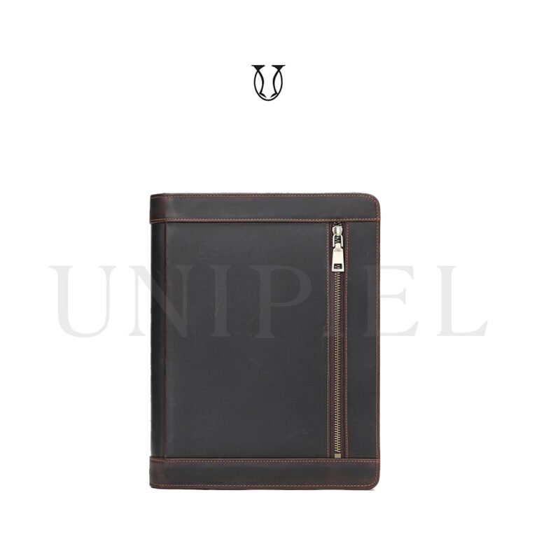 CRU00822127 Carpeta Cuero A4 Con Cierre Moro Jaspeado