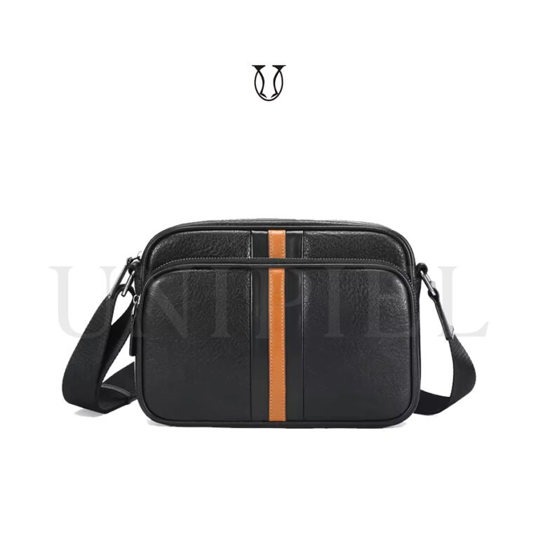 MRU17122001 Morral de cuero vacuno Negro
