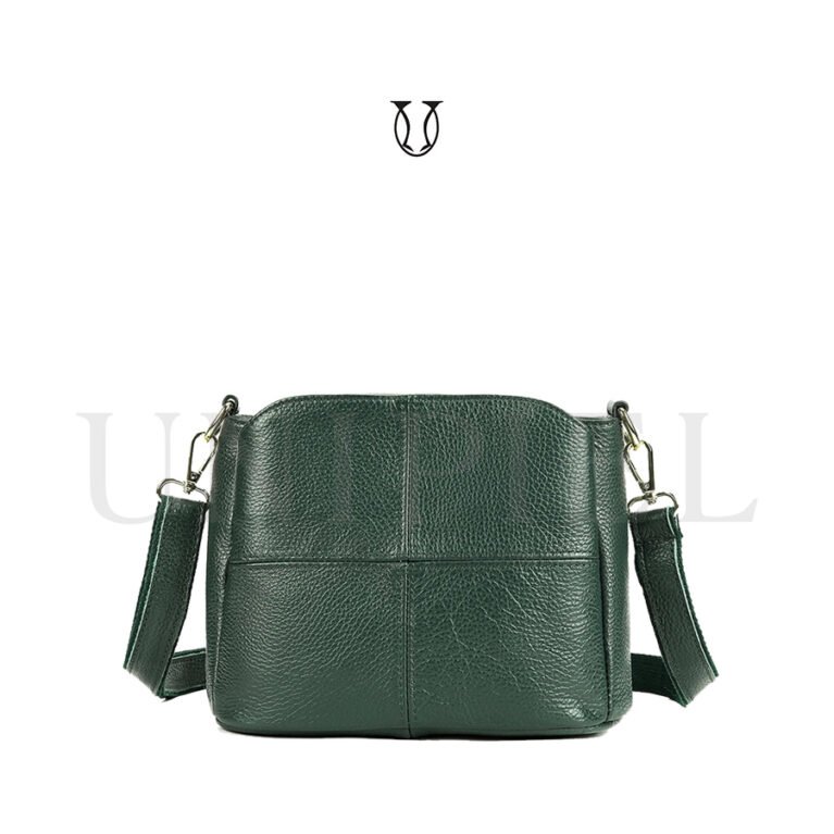 MRU17422014 Cartera Morral de Cuero de Res Verde