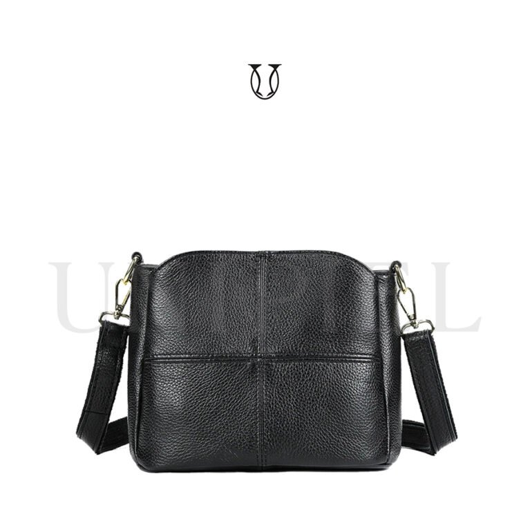 MRU17422001 Cartera Morral de Cuero de Res Negro