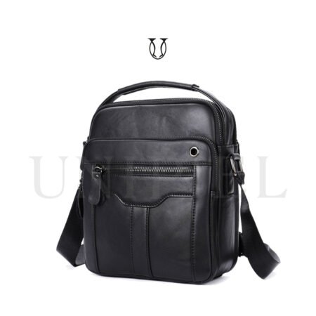 MRU12622001 Morral Cuero de Res Negro
