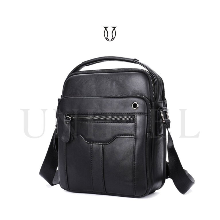 MRU12622001 Morral Cuero de Res Negro