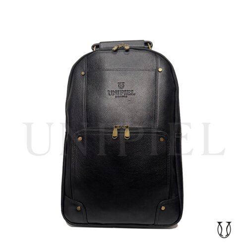 MHU16022001 Mochila de Cuero Vacuno Negro