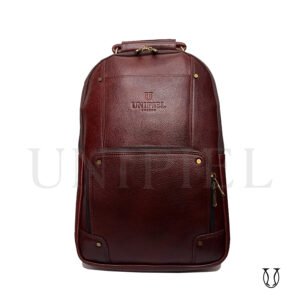 MHU16022010 Mochila de Cuero Vacuno Guinda