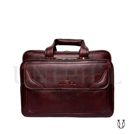 MNU13722010 Maletín de Cuero Vacuno Triple Guinda