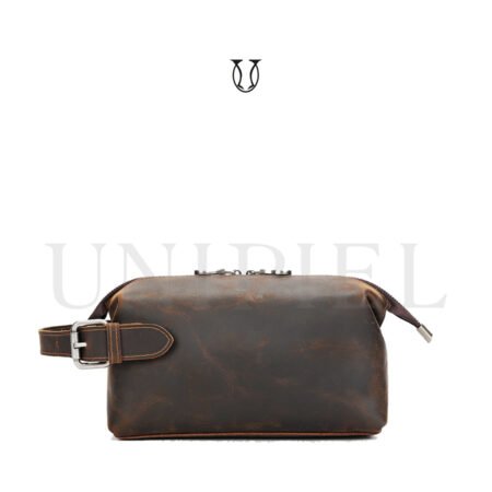 NEC03922025 Neceser de Cuero Vacuno color Marrón Jaspeado