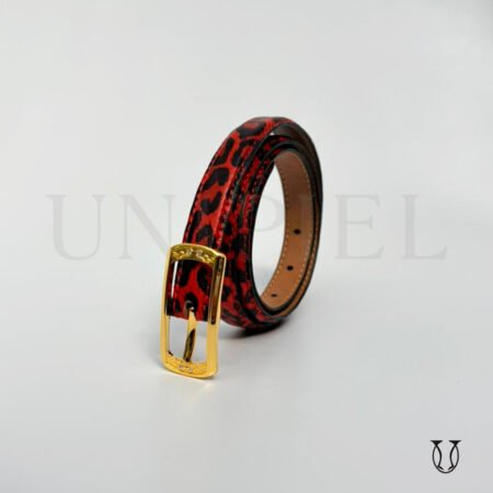 COD0012167 Correa cuero Res guante 1.5 color Natural Animal Print Rojo